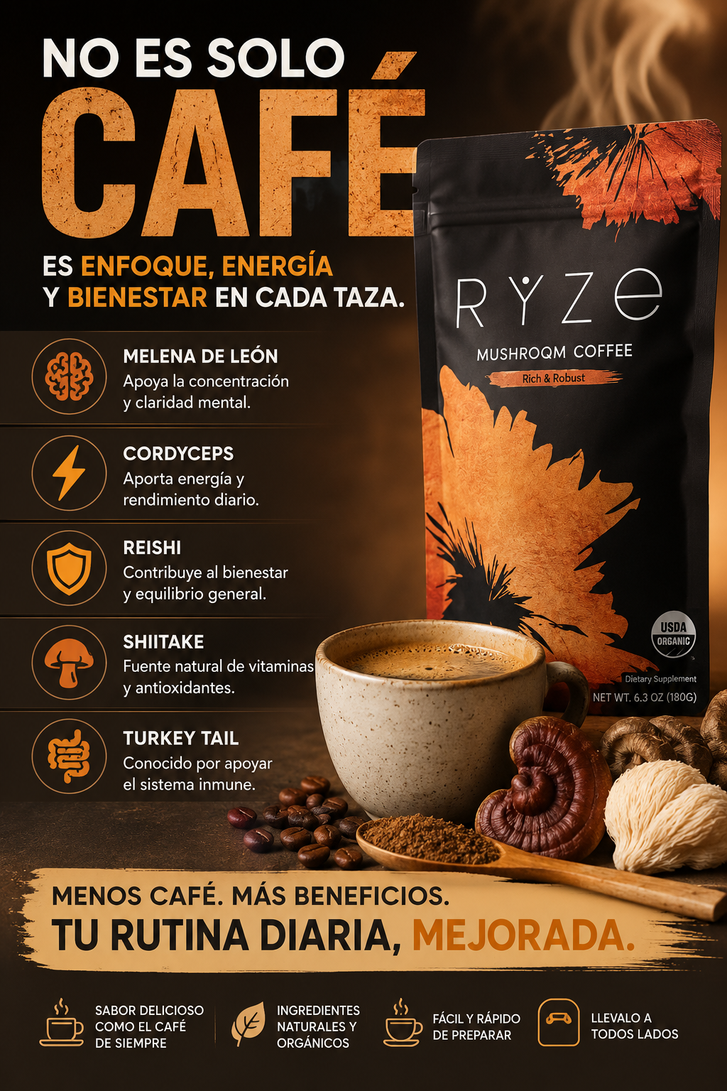 Cafe Ryze/No es solo café. Es una mejor forma de empezar tu día.