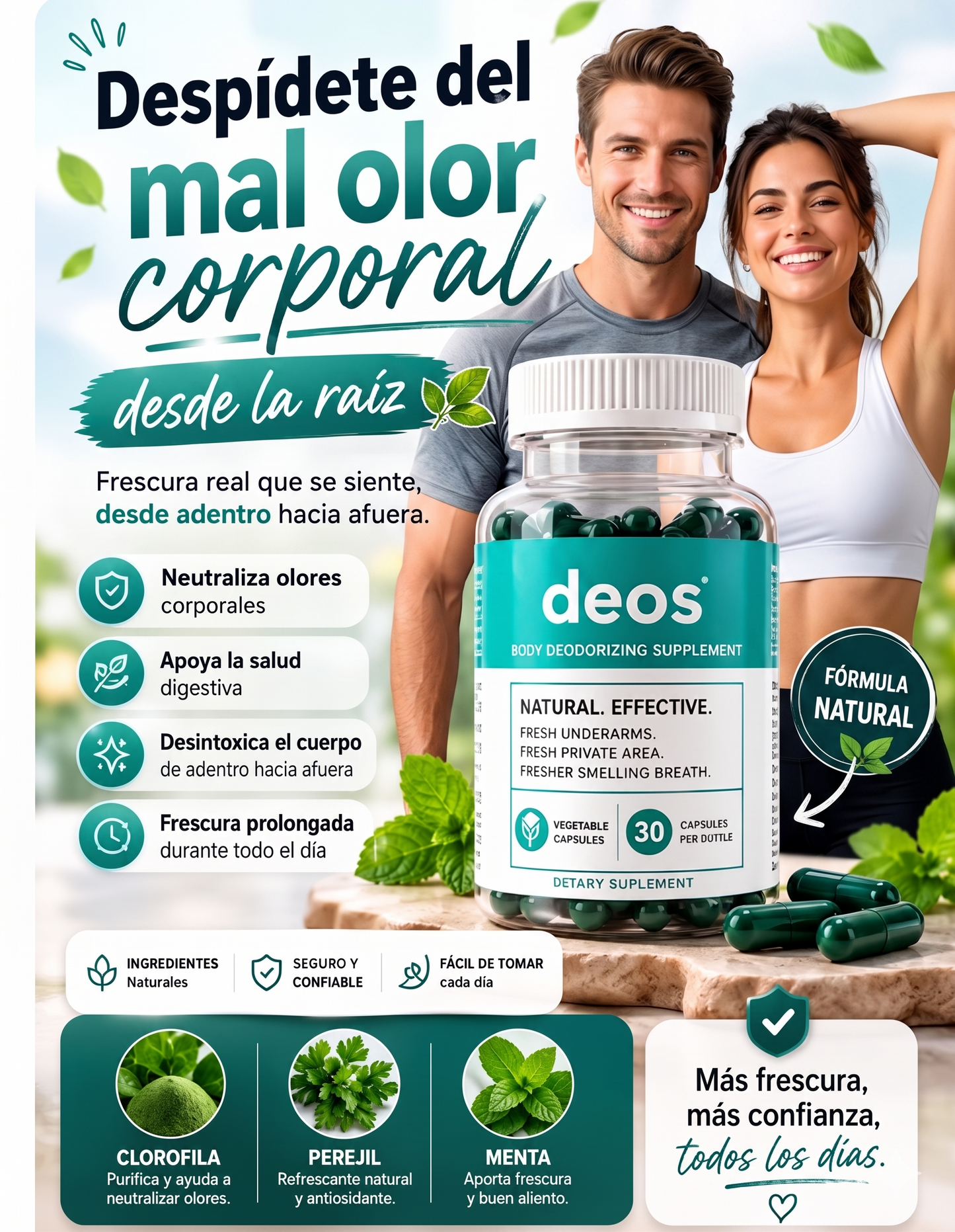 🌿 Despídete del mal olor corporal desde la raíz.