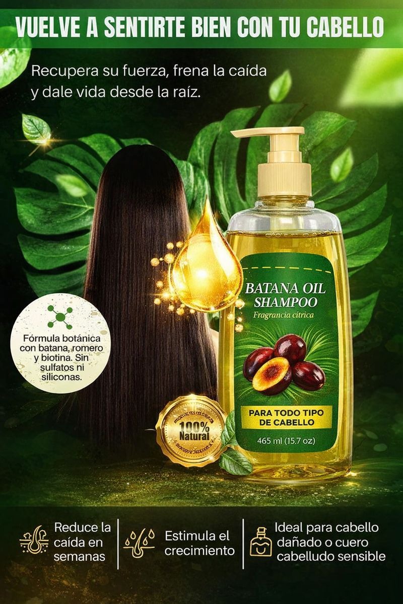 💆🏻‍♀️¡NUEVO! SHAMPOO DE ACEITE DE BATANA/ TRATAMIENTO CAPILAR🔥