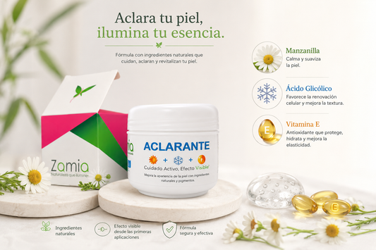 Crema Aclarante Zamia | Reduce manchas visibles.